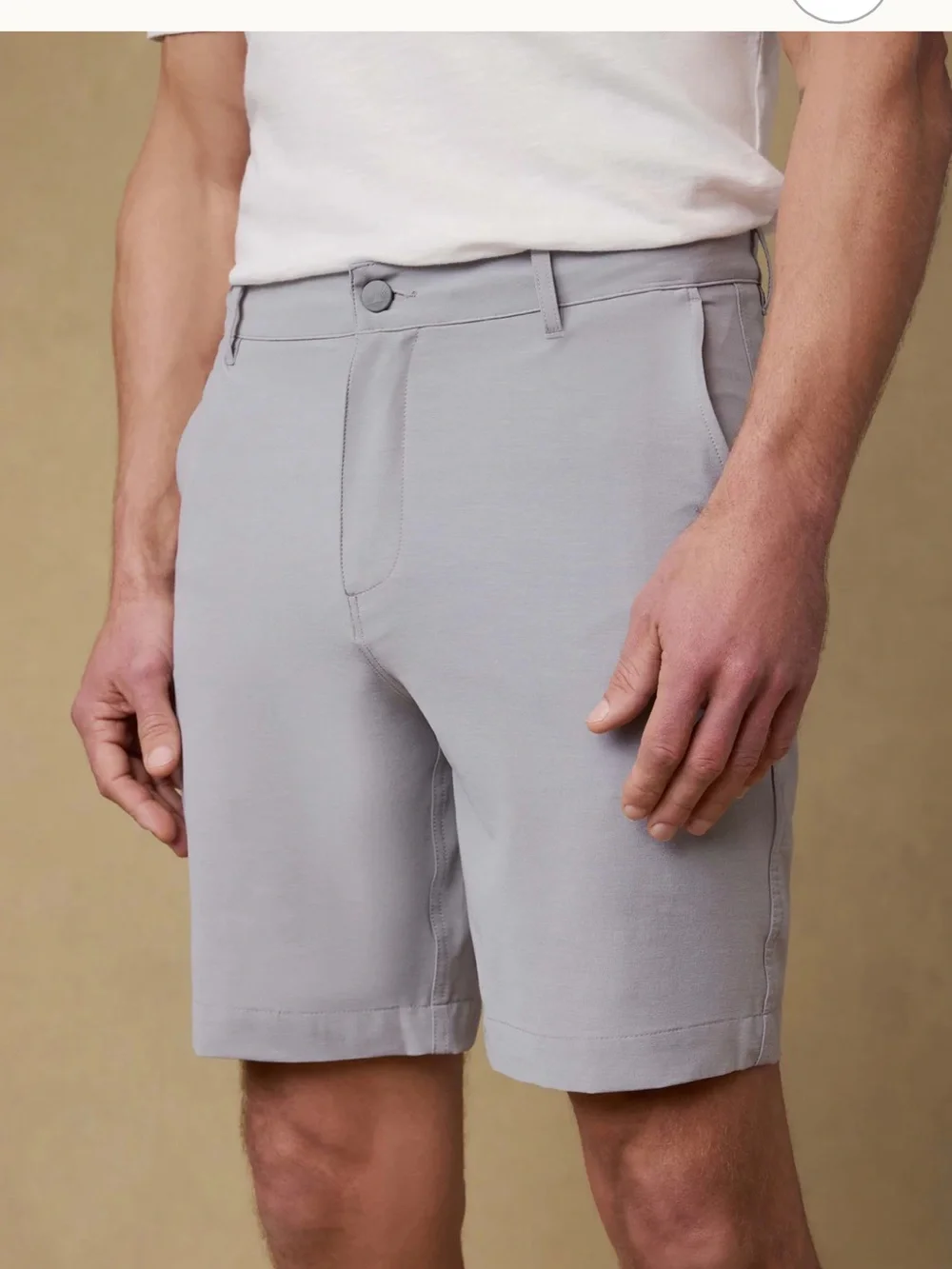 Faherty Belt Loop All Day Shorts in Ice Gray Performance Flat-Front NWT‎